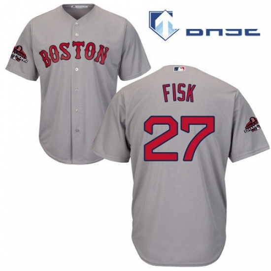Youth Majestic Boston Red Sox 27 Carlton Fisk Authentic Grey Road Cool Base 2018 World Series Champions MLB Jersey Youth Majestic Boston Red Sox 27 Carlton Fisk Authentic Grey Road Cool Base 2018 World Series Champions MLB Jersey