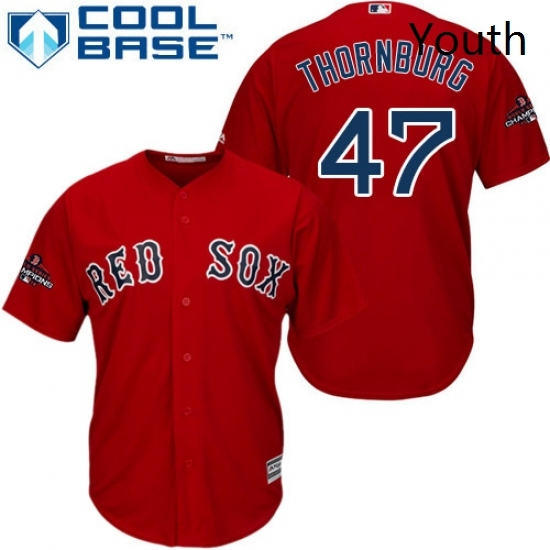 Youth Majestic Boston Red Sox 47 Tyler Thornburg Authentic Red Alternate Home Cool Base 2018 World Series Champions MLB Jersey Youth Majestic Boston Red Sox 47 Tyler Thornburg Authentic Red Alternate Home Cool Base 2018 World Series Champions MLB Jersey