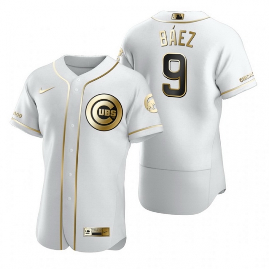 Chicago Cubs 9 Javier Baez White Nike Mens Authentic Golden Edition MLB Jersey Chicago Cubs 9 Javier Baez White Nike Mens Authentic Golden Edition MLB Jersey