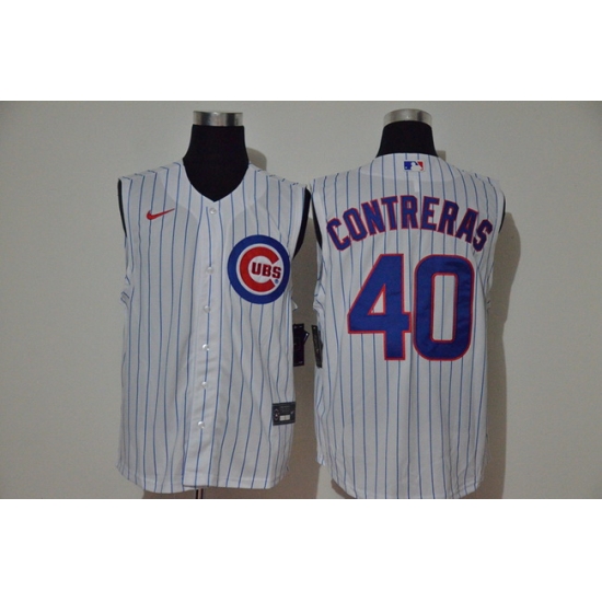 Cubs 40 Willson Contreras White Nike Cool Base Sleeveless Jersey Cubs 40 Willson Contreras White Nike Cool Base Sleeveless Jersey