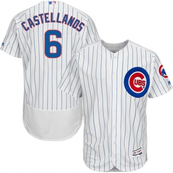 Cubs 6 Nick Castellanos White Flexbase Jersey Cubs 6 Nick Castellanos White Flexbase Jersey