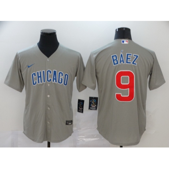 Cubs 9 Javier Baez Gray 2020 Nike Cool Base Jersey Cubs 9 Javier Baez Gray 2020 Nike Cool Base Jersey