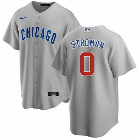 Men Chicago Cubs 0 Marcus Stroman Grey Cool Base Stitched Baseball Jerse Men Chicago Cubs 0 Marcus Stroman Grey Cool Base Stitched Baseball Jerse