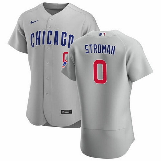 Men Chicago Cubs 0 Marcus Stroman Grey Flex Base Stitched Jerse Men Chicago Cubs 0 Marcus Stroman Grey Flex Base Stitched Jerse