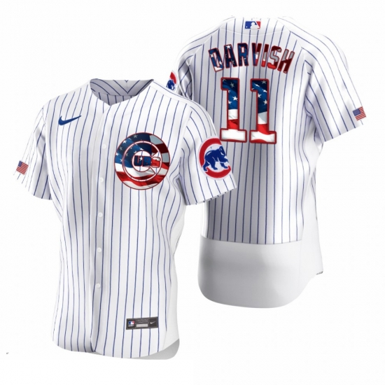 Men Chicago Cubs 11 Yu Darvish Men Nike White Fluttering USA Flag Limited Edition Flex Base MLB Jersey Men Chicago Cubs 11 Yu Darvish Men Nike White Fluttering USA Flag Limited Edition Flex Base MLB Jersey