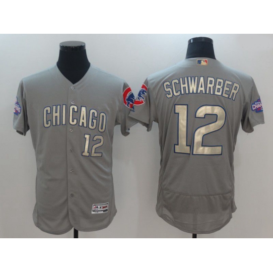 Men Chicago Cubs 12 Schwarber Grey Champion gold character Elite 2021 MLB Jerseys Men Chicago Cubs 12 Schwarber Grey Champion gold character Elite 2021 MLB Jerseys