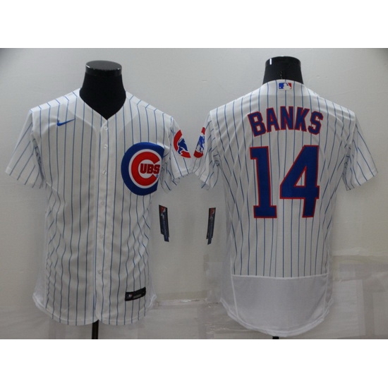 Men Chicago Cubs 14 Ernie Banks White Flex Base Stitched jersey Men Chicago Cubs 14 Ernie Banks White Flex Base Stitched jersey