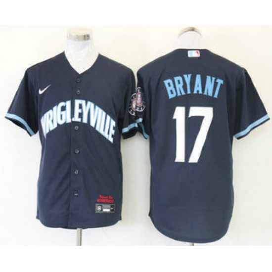 Men Chicago Cubs 17 Kris Bryant Navy Blue 2021 City Connect Stitched MLB Cool Base Nike Jersey Men Chicago Cubs 17 Kris Bryant Navy Blue 2021 City Connect Stitched MLB Cool Base Nike Jersey