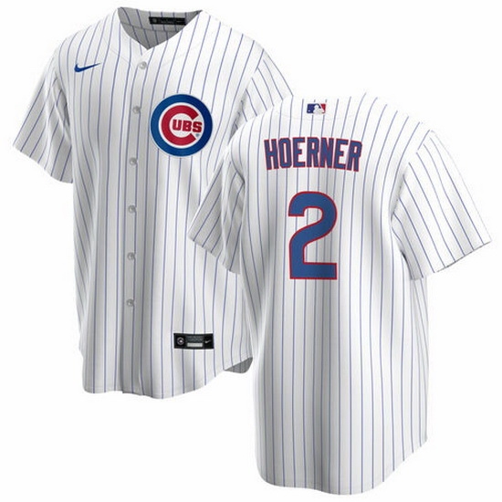 Men Chicago Cubs 2 Nico Hoerner White Cool Base Stitched Baseball jersey Men Chicago Cubs 2 Nico Hoerner White Cool Base Stitched Baseball jersey