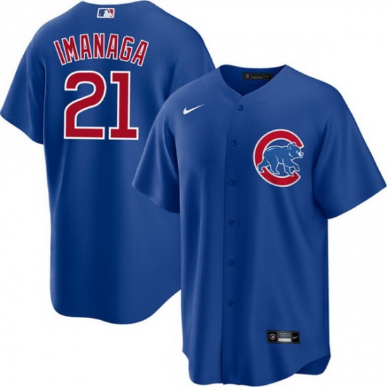 Men Chicago Cubs 21 Sh u014Dta Imanaga Blue Cool Base Stitched Baseball Jersey Men Chicago Cubs 21 Sh u014Dta Imanaga Blue Cool Base Stitched Baseball Jersey