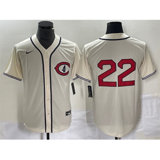 Men Chicago Cubs 22 Jason Heyward 2022 Cream Field Of Dreams Cool Base Stitched Baseball Jersey Men Chicago Cubs 22 Jason Heyward 2022 Cream Field Of Dreams Cool Base Stitched Baseball Jersey