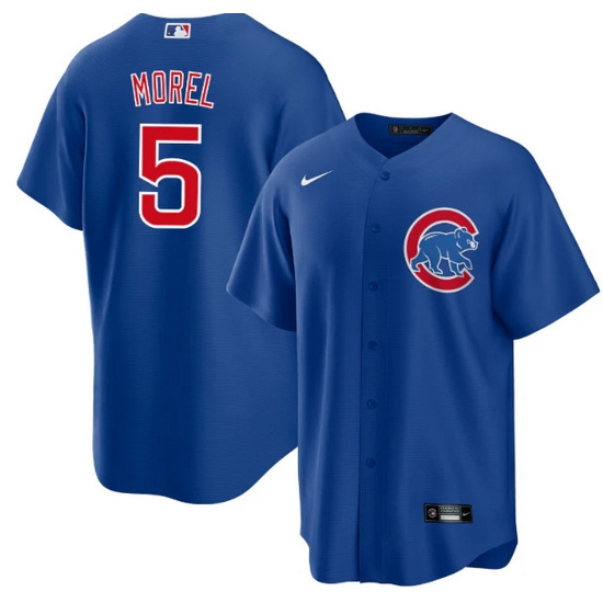 Men Chicago Cubs 5 Christopher Morel Chicago Blue Cool Base Stitched Baseball Jersey Men Chicago Cubs 5 Christopher Morel Chicago Blue Cool Base Stitched Baseball Jersey