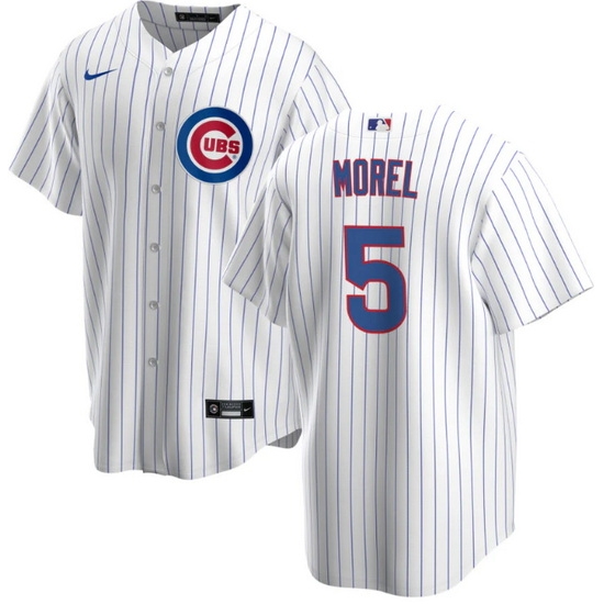 Men Chicago Cubs 5 Christopher Morel Chicago White Cool Base Stitched Baseball Jersey Men Chicago Cubs 5 Christopher Morel Chicago White Cool Base Stitched Baseball Jersey