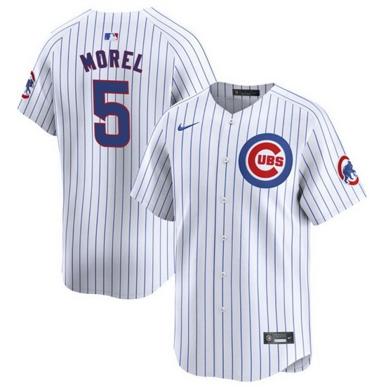 Men Chicago Cubs 5 Christopher Morel White 2024 Home Limited Stitched Baseball Jersey Men Chicago Cubs 5 Christopher Morel White 2024 Home Limited Stitched Baseball Jersey