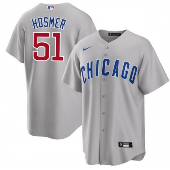 Men Chicago Cubs 51 Eric Hosmer Grey Cool Base Stitched Jersey Men Chicago Cubs 51 Eric Hosmer Grey Cool Base Stitched Jersey