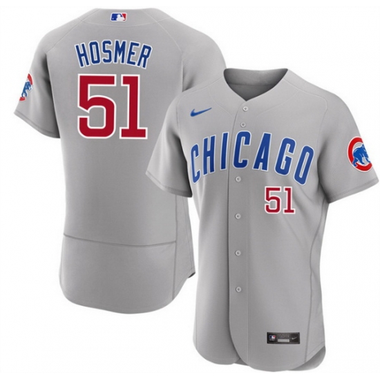 Men Chicago Cubs 51 Eric Hosmer Grey Flex Base Stitched Baseball Jersey Men Chicago Cubs 51 Eric Hosmer Grey Flex Base Stitched Baseball Jersey