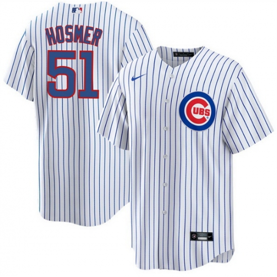 Men Chicago Cubs 51 Eric Hosmer White Cool Base Stitched Baseball Jersey Men Chicago Cubs 51 Eric Hosmer White Cool Base Stitched Baseball Jersey