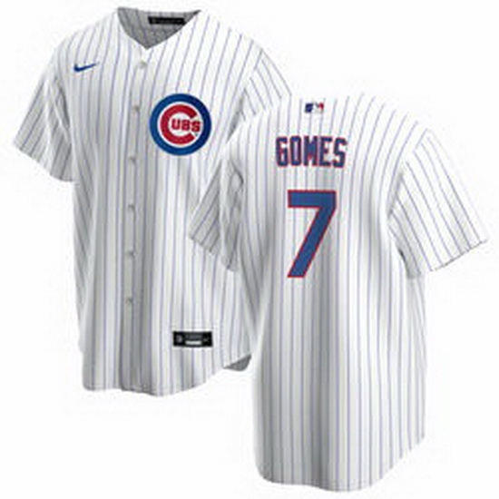 Men Chicago Cubs 7 Yan Gomes White Cool Base Stitched Baseball jersey Men Chicago Cubs 7 Yan Gomes White Cool Base Stitched Baseball jersey