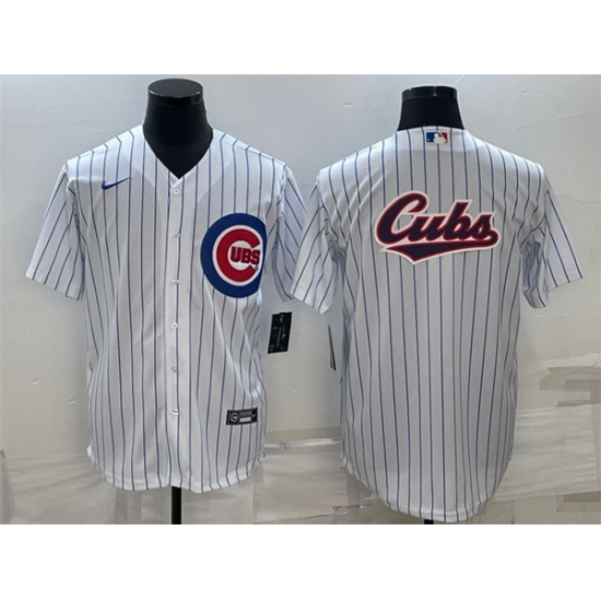 Men Chicago Cubs White Team Big Logo Cool Base Stitched Jersey Men Chicago Cubs White Team Big Logo Cool Base Stitched Jersey