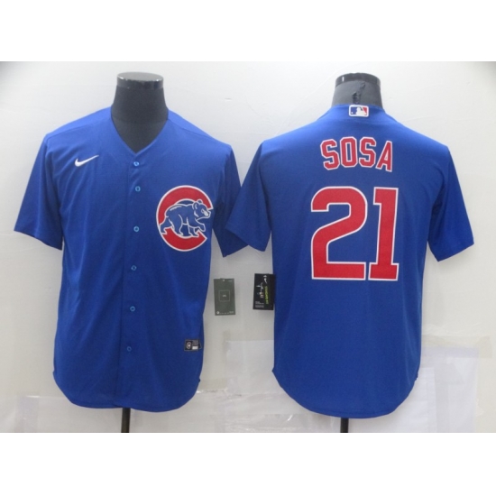 Men Nike Chicago Cubs Sammy Sosa 21 Authentic Royal Blue Cool Base Jersey Men Nike Chicago Cubs Sammy Sosa 21 Authentic Royal Blue Cool Base Jersey