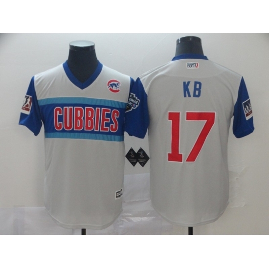 Men's Chicago Cubs #17 Kris Bryant KB Authentic White Baseball Jersey Men's Chicago Cubs #17 Kris Bryant KB Authentic White Baseball Jersey