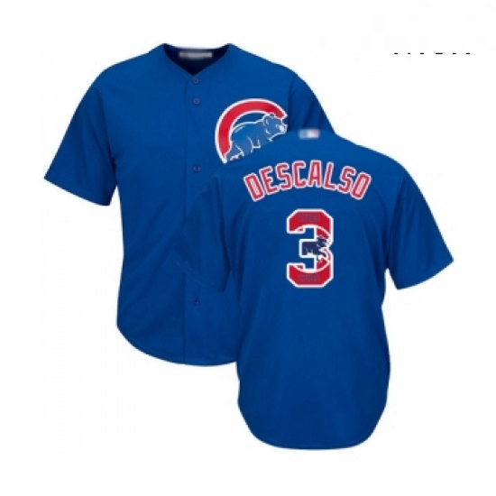 Mens Chicago Cubs 3 Daniel Descalso Authentic Royal Blue Team Logo Fashion Cool Base Baseball Jersey Mens Chicago Cubs 3 Daniel Descalso Authentic Royal Blue Team Logo Fashion Cool Base Baseball Jersey