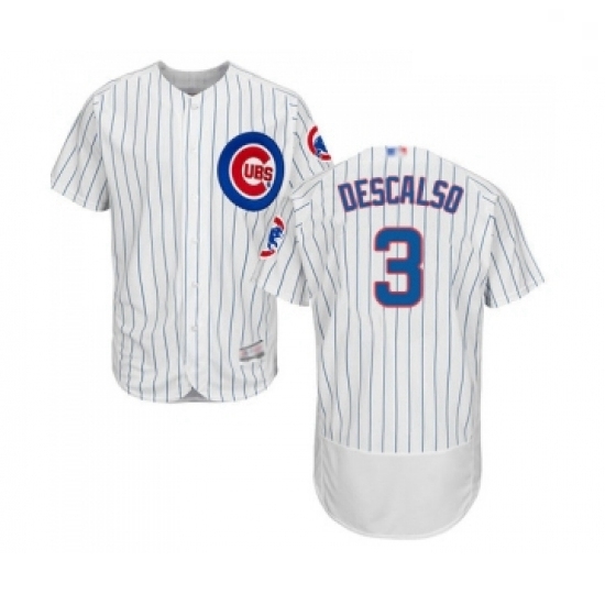 Mens Chicago Cubs 3 Daniel Descalso White Home Flex Base Authentic Collection Baseball Jersey Mens Chicago Cubs 3 Daniel Descalso White Home Flex Base Authentic Collection Baseball Jersey