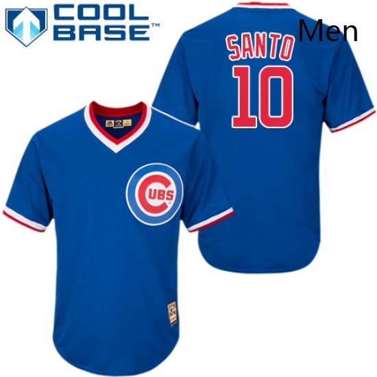 Mens Majestic Chicago Cubs 10 Ron Santo Authentic Royal Blue Cooperstown MLB Jersey Mens Majestic Chicago Cubs 10 Ron Santo Authentic Royal Blue Cooperstown MLB Jersey