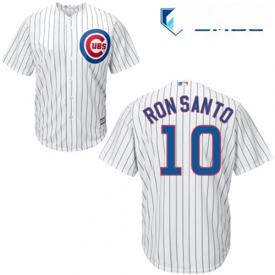 Mens Majestic Chicago Cubs 10 Ron Santo Replica White Home Cool Base MLB Jersey Mens Majestic Chicago Cubs 10 Ron Santo Replica White Home Cool Base MLB Jersey