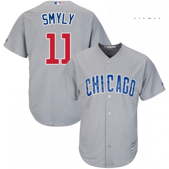 Mens Majestic Chicago Cubs 11 Drew Smyly Replica Grey Road Cool Base MLB Jersey Mens Majestic Chicago Cubs 11 Drew Smyly Replica Grey Road Cool Base MLB Jersey