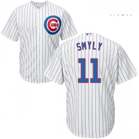 Mens Majestic Chicago Cubs 11 Drew Smyly Replica White Home Cool Base MLB Jersey Mens Majestic Chicago Cubs 11 Drew Smyly Replica White Home Cool Base MLB Jersey