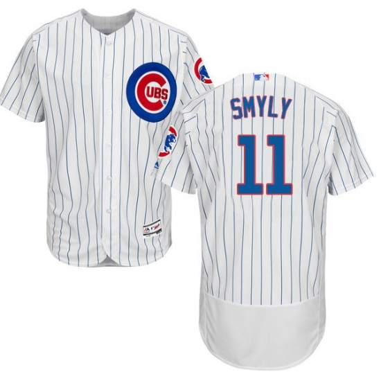 Mens Majestic Chicago Cubs 11 Drew Smyly White Home Flex Base Authentic Collection MLB Jersey Mens Majestic Chicago Cubs 11 Drew Smyly White Home Flex Base Authentic Collection MLB Jersey