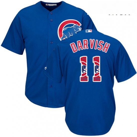 Mens Majestic Chicago Cubs 11 Yu Darvish Authentic Royal Blue Team Logo Fashion Cool Base MLB Jersey Mens Majestic Chicago Cubs 11 Yu Darvish Authentic Royal Blue Team Logo Fashion Cool Base MLB Jersey