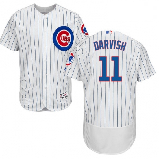 Mens Majestic Chicago Cubs 11 Yu Darvish White Home Flex Base Authentic Collection MLB Jersey Mens Majestic Chicago Cubs 11 Yu Darvish White Home Flex Base Authentic Collection MLB Jersey