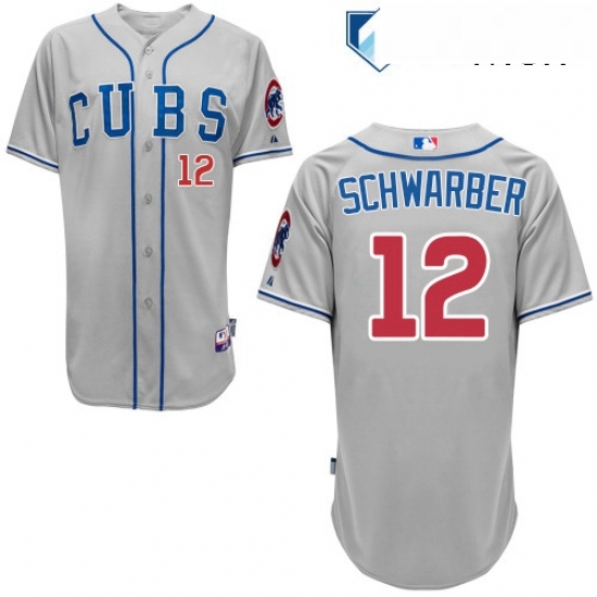Mens Majestic Chicago Cubs 12 Kyle Schwarber Authentic Grey Alternate Road Cool Base MLB Jersey Mens Majestic Chicago Cubs 12 Kyle Schwarber Authentic Grey Alternate Road Cool Base MLB Jersey