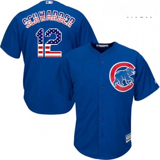 Mens Majestic Chicago Cubs 12 Kyle Schwarber Authentic Royal Blue USA Flag Fashion MLB Jersey Mens Majestic Chicago Cubs 12 Kyle Schwarber Authentic Royal Blue USA Flag Fashion MLB Jersey