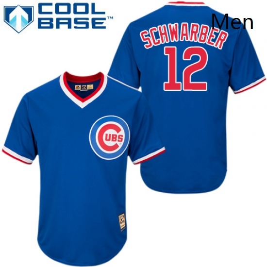 Mens Majestic Chicago Cubs 12 Kyle Schwarber Replica Royal Blue Cooperstown MLB Jersey Mens Majestic Chicago Cubs 12 Kyle Schwarber Replica Royal Blue Cooperstown MLB Jersey