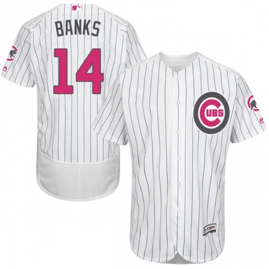 Mens Majestic Chicago Cubs 14 Ernie Banks Authentic White 2016 Mothers Day Fashion Flex Base MLB Jersey Mens Majestic Chicago Cubs 14 Ernie Banks Authentic White 2016 Mothers Day Fashion Flex Base MLB Jersey