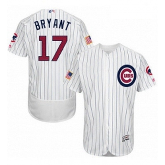 Mens Majestic Chicago Cubs 17 Kris Bryant White Fashion Stars Stripes Flex Base MLB Jersey Mens Majestic Chicago Cubs 17 Kris Bryant White Fashion Stars Stripes Flex Base MLB Jersey