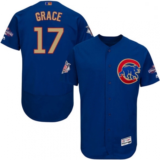 Mens Majestic Chicago Cubs 17 Mark Grace Authentic Royal Blue 2017 Gold Champion Flex Base MLB Jersey Mens Majestic Chicago Cubs 17 Mark Grace Authentic Royal Blue 2017 Gold Champion Flex Base MLB Jersey