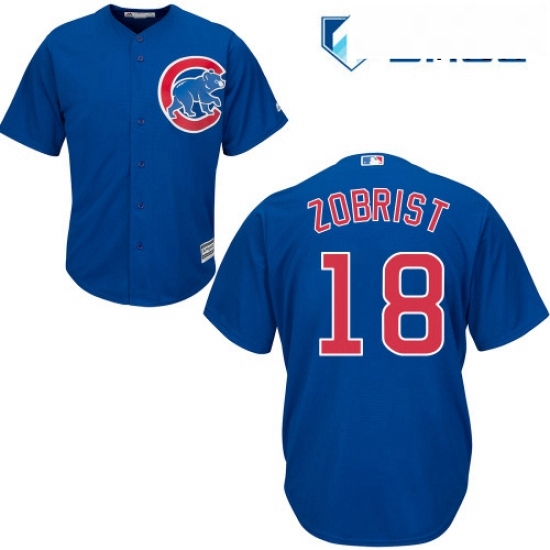 Mens Majestic Chicago Cubs 18 Ben Zobrist Replica Royal Blue Alternate Cool Base MLB Jersey Mens Majestic Chicago Cubs 18 Ben Zobrist Replica Royal Blue Alternate Cool Base MLB Jersey