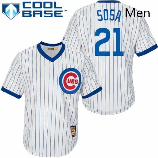 Mens Majestic Chicago Cubs 21 Sammy Sosa Authentic White Home Cooperstown MLB Jersey Mens Majestic Chicago Cubs 21 Sammy Sosa Authentic White Home Cooperstown MLB Jersey