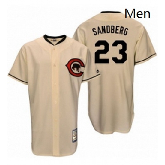 Mens Majestic Chicago Cubs 23 Ryne Sandberg Authentic Cream Cooperstown Throwback MLB Jersey Mens Majestic Chicago Cubs 23 Ryne Sandberg Authentic Cream Cooperstown Throwback MLB Jersey