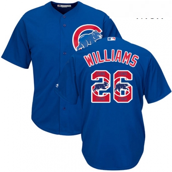 Mens Majestic Chicago Cubs 26 Billy Williams Authentic Royal Blue Team Logo Fashion Cool Base MLB Jersey Mens Majestic Chicago Cubs 26 Billy Williams Authentic Royal Blue Team Logo Fashion Cool Base MLB Jersey