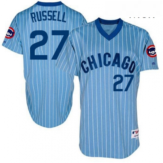 Mens Majestic Chicago Cubs 27 Addison Russell Authentic Blue Cooperstown Throwback MLB Jersey Mens Majestic Chicago Cubs 27 Addison Russell Authentic Blue Cooperstown Throwback MLB Jersey