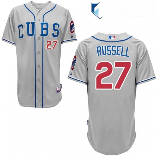 Mens Majestic Chicago Cubs 27 Addison Russell Replica Grey Alternate Road Cool Base MLB Jersey Mens Majestic Chicago Cubs 27 Addison Russell Replica Grey Alternate Road Cool Base MLB Jersey