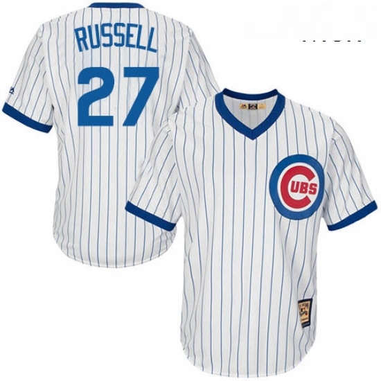 Mens Majestic Chicago Cubs 27 Addison Russell Replica White Home Cooperstown MLB Jersey Mens Majestic Chicago Cubs 27 Addison Russell Replica White Home Cooperstown MLB Jersey