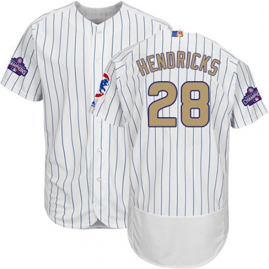 Mens Majestic Chicago Cubs 28 Kyle Hendricks White 2017 Gold Program Flexbase Authentic Collection MLB Jersey Mens Majestic Chicago Cubs 28 Kyle Hendricks White 2017 Gold Program Flexbase Authentic Collection MLB Jersey