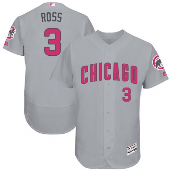 Mens Majestic Chicago Cubs 3 David Ross Grey Mothers Day Flexbase Authentic Collection MLB Jersey Mens Majestic Chicago Cubs 3 David Ross Grey Mothers Day Flexbase Authentic Collection MLB Jersey