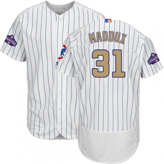 Mens Majestic Chicago Cubs 31 Greg Maddux Authentic White 2017 Gold Program Flex Base MLB Jersey Mens Majestic Chicago Cubs 31 Greg Maddux Authentic White 2017 Gold Program Flex Base MLB Jersey